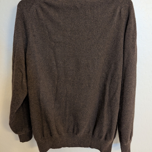 Cashmere Paolo Mondo Mens Brown XL V-Neck Sweater - Picture 3 of 4